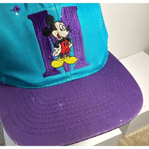 Mickey Mouse Hat Teal & Purple Baseball Cap Embroidered Disney Unlimited - Picture 5 of 11